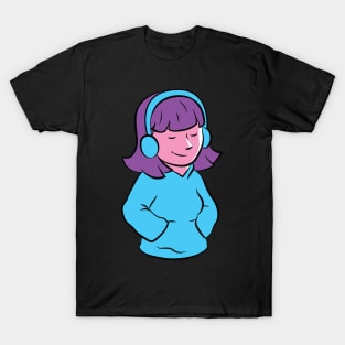 Music Girl Cartoon T-Shirt